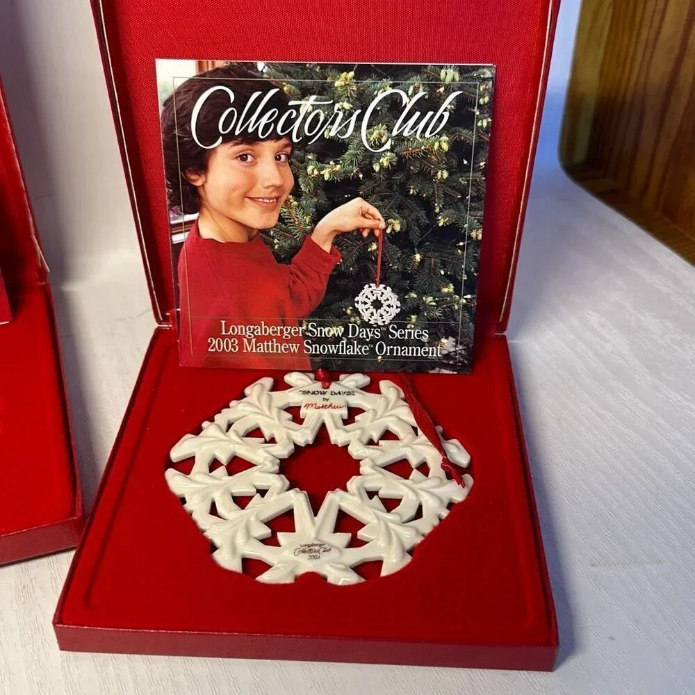 Longaberger Collectors Club 2001‎ 2002 and 2003 Snowflake Ornament 
